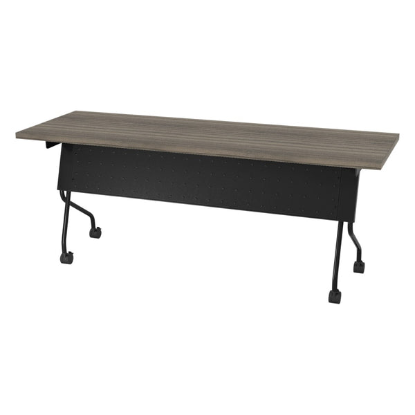 OSP Home Furnishings 6' Nesting Training Table with Walnut Laminate Top and Locking Casters for Offices Black 84226BU