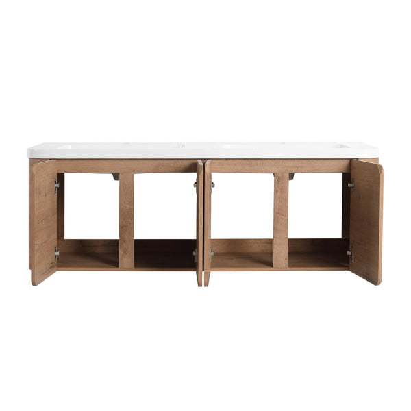 English Elm 60" Freestanding Double Sink Bathroom Vanity with Soft-close Doors and Three Drawers W999S00508