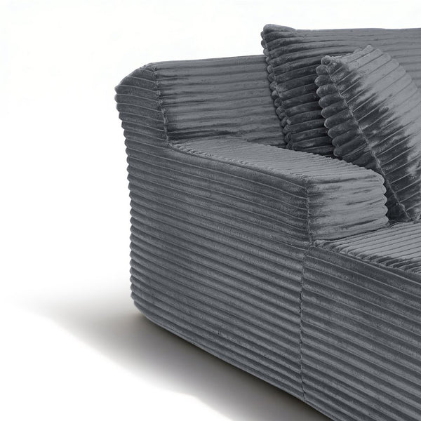 English Elm 66-inch Corduroy Sleeper Lounge Chair Oversized Foam Sofa Bed for Living Room Studio Dark Gray W5527P461980
