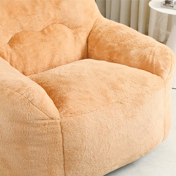 English Elm Bean Bag Chair - Luxe Faux Fur Sofa With Armrests, High-Density Foam For Comfy Relaxation Anywhere! W2200P313803