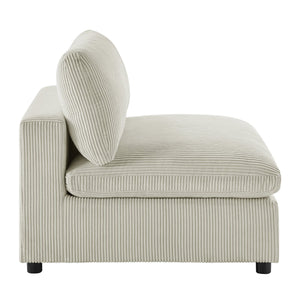 English Elm Chelsea Armless Chair - Soft Beige Corduroy, Modern Design, Plush Comfort For Small Spaces B050P401998