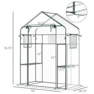English Elm Outsunny Walk-in Portable Garden Greenhouse 6 Shelf Trellis Mesh Vent Cover W2225P229759
