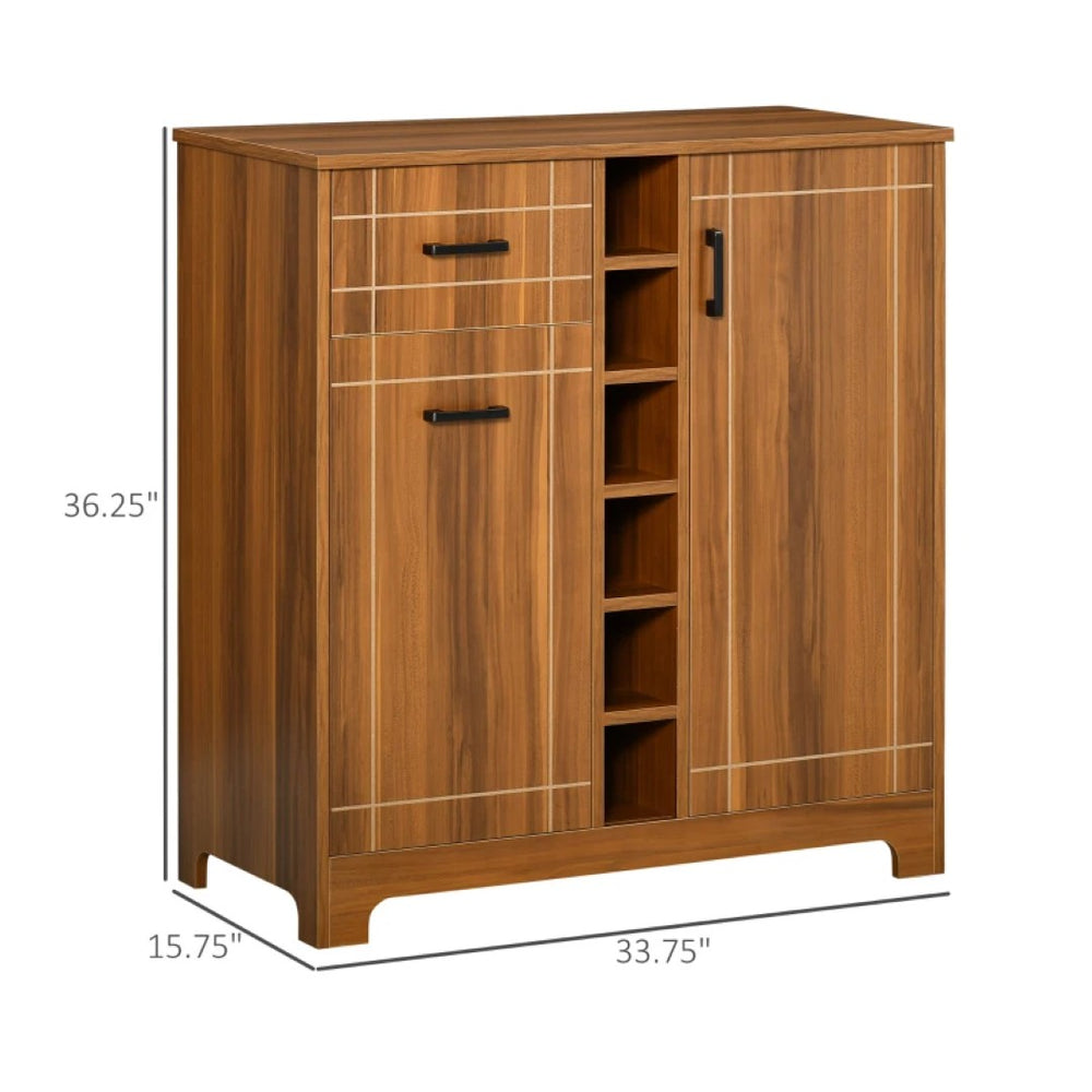 English Elm Storage Shoe Cabinet with Louvered Doors Six Adjustable Shelves and Slim Metal Legs T3971P465890
