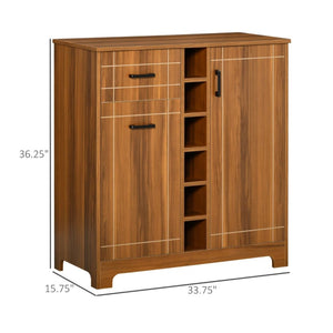 English Elm Storage Shoe Cabinet with Louvered Doors Six Adjustable Shelves and Slim Metal Legs T3971P465890