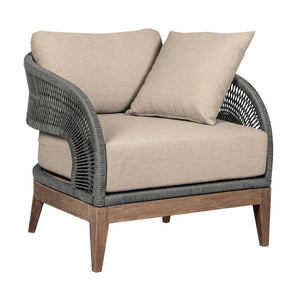 English Elm Orbit Outdoor Lounge Chair Eucalyptus Hardwood Woven Rope Resort Patio Seating B2736P464823