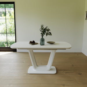 English Elm 62.4" Extendable Mdf Dining Table Mid-century Industrial Style with Bold X Metal Legs W2189S00825