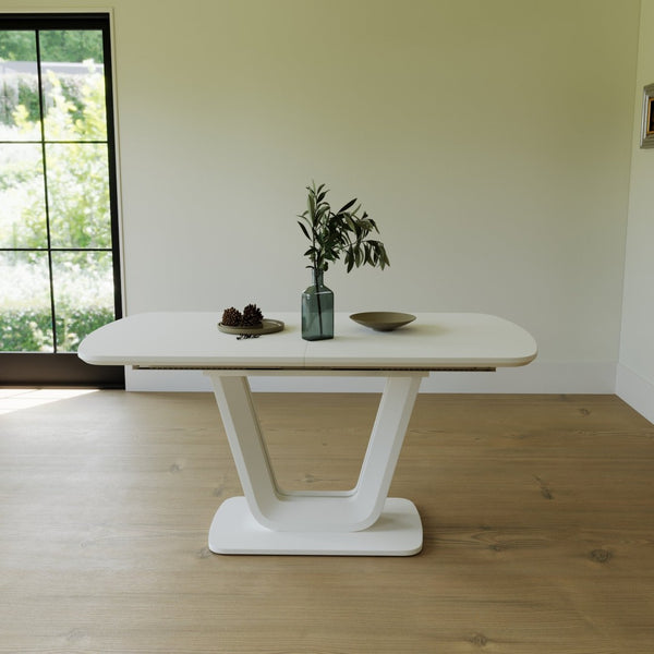 English Elm 62.4" Extendable Mdf Dining Table Mid-century Industrial Style with Bold X Metal Legs W2189S00825