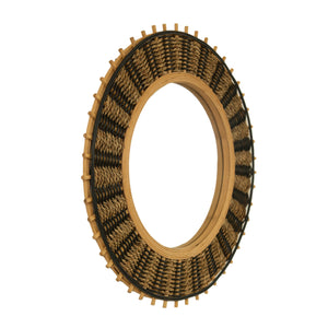 English Elm 23'' Echo Mirror Bamboo Round Wall Mirror with Handwoven Yellow & Black Hemp Rope Accent, Eco Chic Decor W2615P346485