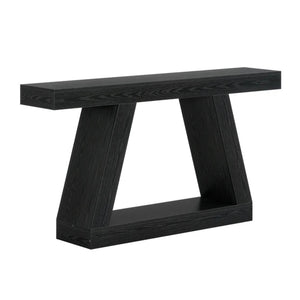 English Elm Modern Farmhouse Console Table Slim Wood Grain Entryway Sofa Accent Piece Black T3971P452348
