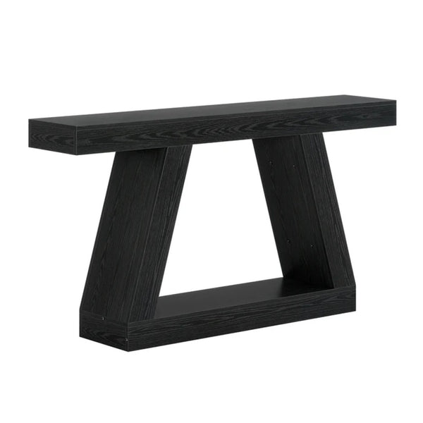 English Elm Modern Farmhouse Console Table Slim Wood Grain Entryway Sofa Accent Piece Black T3971P452348
