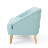 Christopher Knight Home® - Noble House - Justus Mid Century Modern Light Blue Fabric Loveseat