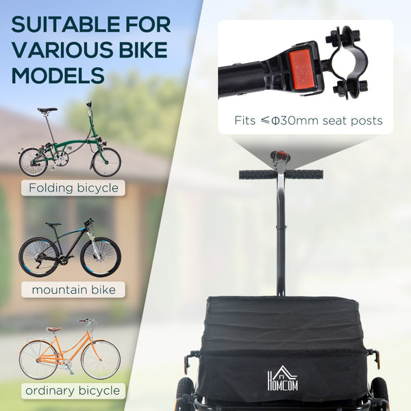 English Elm Aosom Bike Cargo Trailer with Waterproof Oxford Cover and 16 Inch Rubber Wheels W2225P217048