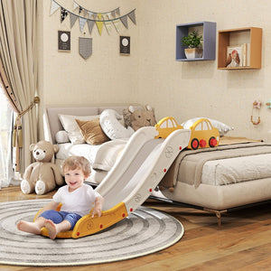 English Elm Qaba 63 Inch Hdpe Indoor Toddler Slide Attaches to Sofa or Bed Safe Fun Yellow W2225P249782