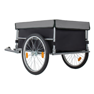 English Elm Foldable Bike Cargo Trailer with 20 Inch Tires Steel Frame and Weatherproof Oxford Cover Black W2932P405182