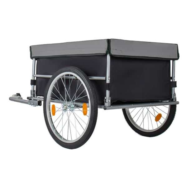 English Elm Foldable Bike Cargo Trailer with 20 Inch Tires Steel Frame and Weatherproof Oxford Cover Black W2932P405182