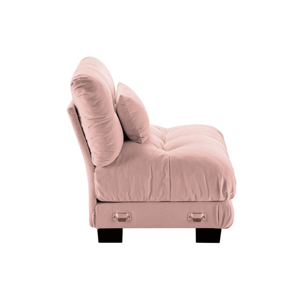 English Elm 27 Modular Armless Chenille Sofa Unit with Solid Wood Frame for Flexible Living Room Seating Pink W714P253478