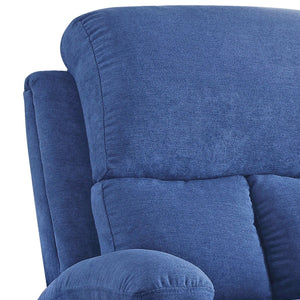 English Elm Blue Memory Foam Recliner with Cup Holder, Linen Upholstery, External Latch, Tight Cushions for Ultimate Comfort B062P215451