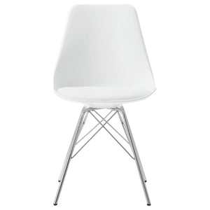 English Elm Marli Leatherette Dining Chairs with Chrome Eiffel Legs Modern Pair for Stylish Rooms B062P447718