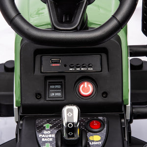English Elm Ride on Electric Tractor Toy with Trailer 24v 400w Dual Motors Remote Control Led Emerald W1578P193905