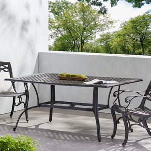 English Elm Christopher Knight Home® - Outdoor Cast Aluminum Rectangular Dining Table - Elegant Bronze Finish For Timeless Outdoor Dining N768P348383B