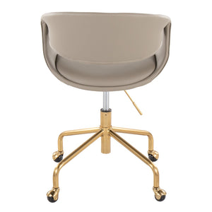 English Elm Task Chair with Chrome Five Star Base Grey Fabric Seat for Modern Home Office Use Gold,Light Grey B202P474187