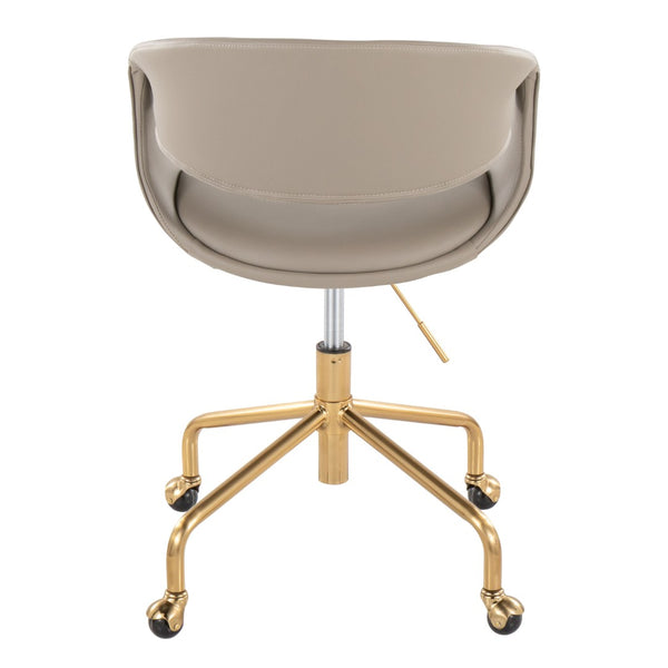 English Elm Task Chair with Chrome Five Star Base Grey Fabric Seat for Modern Home Office Use Gold,Light Grey B202P474187