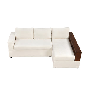 English Elm Christopher Knight Home® - 87.4" Sectional Sofa with Chaise, Chenille Upholstery, Reversible Armrests & Hidden Storage for Cozy Living Beige N763S000010A