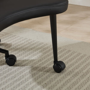 English Elm Meditation Chair Plus patented active seating with lumbar support, swivel footstool & memory foam comfort Black W1143P314941