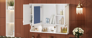 English Elm 3-in-1 Wall Mounted Bathroom Medicine Cabinet with Soft Close Mirror and Towel Bar White N710P358620K
