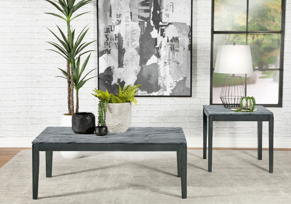 English Elm Fletcher Gloss White Lacquer Coffee and End Table Set for Modern Living Rooms B062S01616