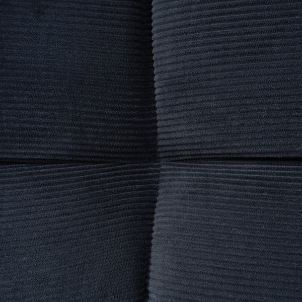 English Elm 98.4" Corduroy Cloud Puff Sofa Vacuum Packed 4-seater Living Room Couch with Pillows Black W5515P477282