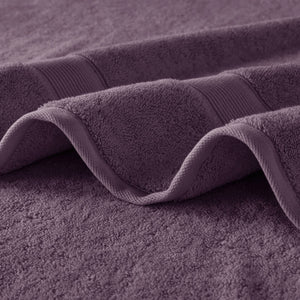 JLA Home Madison Park Signature - Ultra-Soft 100% Cotton Towels with 800 GSM Plush Pile, Antimicrobial Finish and Oeko-Tex Safety Purple MPS73-200