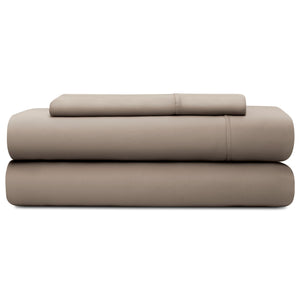 English Elm Brookside Tencel Sheet Set Split King - Silky Eco-Friendly Lyocell, Moisture-Wicking, 18" Deep Pockets Tan B350P326202