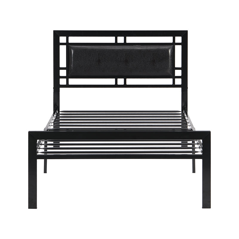English Elm Twin Sturdy Metal Bed Frame for Twin Mattress — Quiet, Tool-Included Assembly, No Box Spring Needed, 300LB Capacity Black 43.7 L x 24 W x 3.35 H W2297P347753