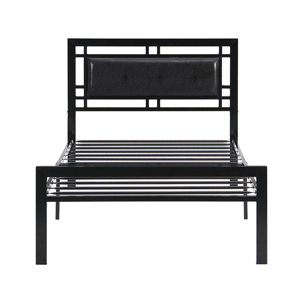 English Elm Twin Sturdy Metal Bed Frame for Twin Mattress — Quiet, Tool-Included Assembly, No Box Spring Needed, 300LB Capacity Black 43.7 L x 24 W x 3.35 H W2297P347753