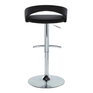 English Elm Adjustable Velvet Swivel Barstools with Chrome Base for Kitchen or Bar Set of 3 B202S02053