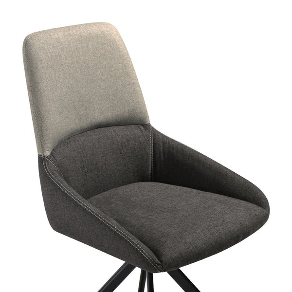 English Elm Maverick Swivel Polyester Dining Chairs with Black Metal Legs for Modern Kitchens B2736P464831