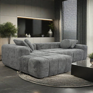 English Elm Modern Chenille Tufted Sleeper Sofa with Usb Port and Storage for Guest Rooms W1183S00009