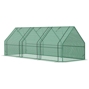 English Elm Outsunny Walk-in Tunnel Greenhouse Outdoor Steel Frame Uv Pe Cover Garden Shelter W2225P200369