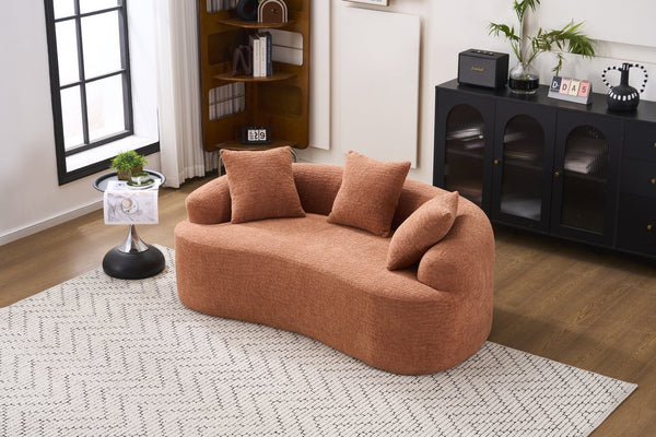 English Elm Ly-025s Chenille Curved Loveseat Compact Sofa with Spring Support for Small Spaces W2231P495049