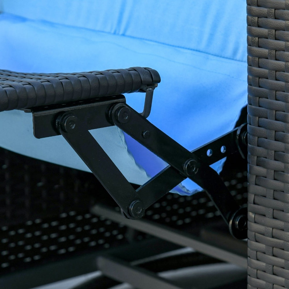 English Elm Outsunny Stylish Outdoor Wicker Swivel Recliner Chair With Water-Resistant Cushions & 360° Rotation W2225P229105-GIGA