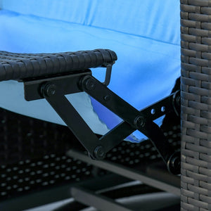 English Elm Outsunny Stylish Outdoor Wicker Swivel Recliner Chair With Water-Resistant Cushions & 360° Rotation W2225P229105-GIGA