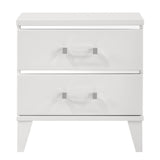 White Nightstand with 2 Dovetail Drawers, Smooth Glides, Safety Stop - 23.5 x 16.5 x 23.5