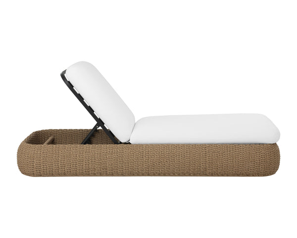 Sunpan Barcelona Lounger - Elegant Weather-resistant Design With Plush Comfort For Ultimate Relaxation Outdoors White Fabric 112175