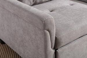 English Elm Francesca Woven Convertible Armchair Foam Pocket Coil Sleeper for Studio Spaces Gray B2749S00193