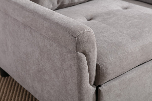 English Elm Francesca Woven Convertible Armchair Foam Pocket Coil Sleeper for Studio Spaces Gray B2749S00193