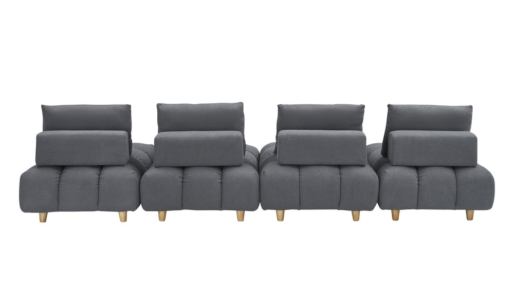 English Elm 120 Plush Teddy Sofa 120" Long Spacious 4-Seater with Solid Wood Frame, Spring Cushion Comfort Gray W1658S00071