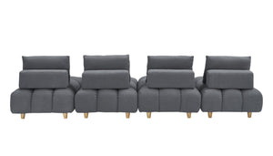 English Elm 120 Plush Teddy Sofa 120" Long Spacious 4-Seater with Solid Wood Frame, Spring Cushion Comfort Gray W1658S00071