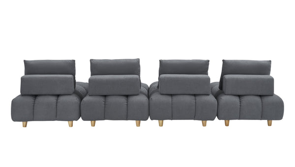 English Elm 120 Plush Teddy Sofa 120" Long Spacious 4-Seater with Solid Wood Frame, Spring Cushion Comfort Gray W1658S00071