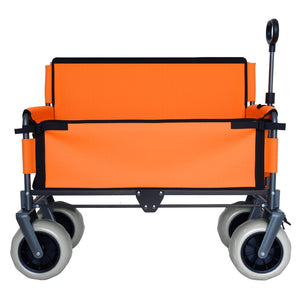 English Elm 3-in-1 Folding Utility Wagon Converts to Bench Seat with All-terrain Balloon Tires Orange W2932P312719